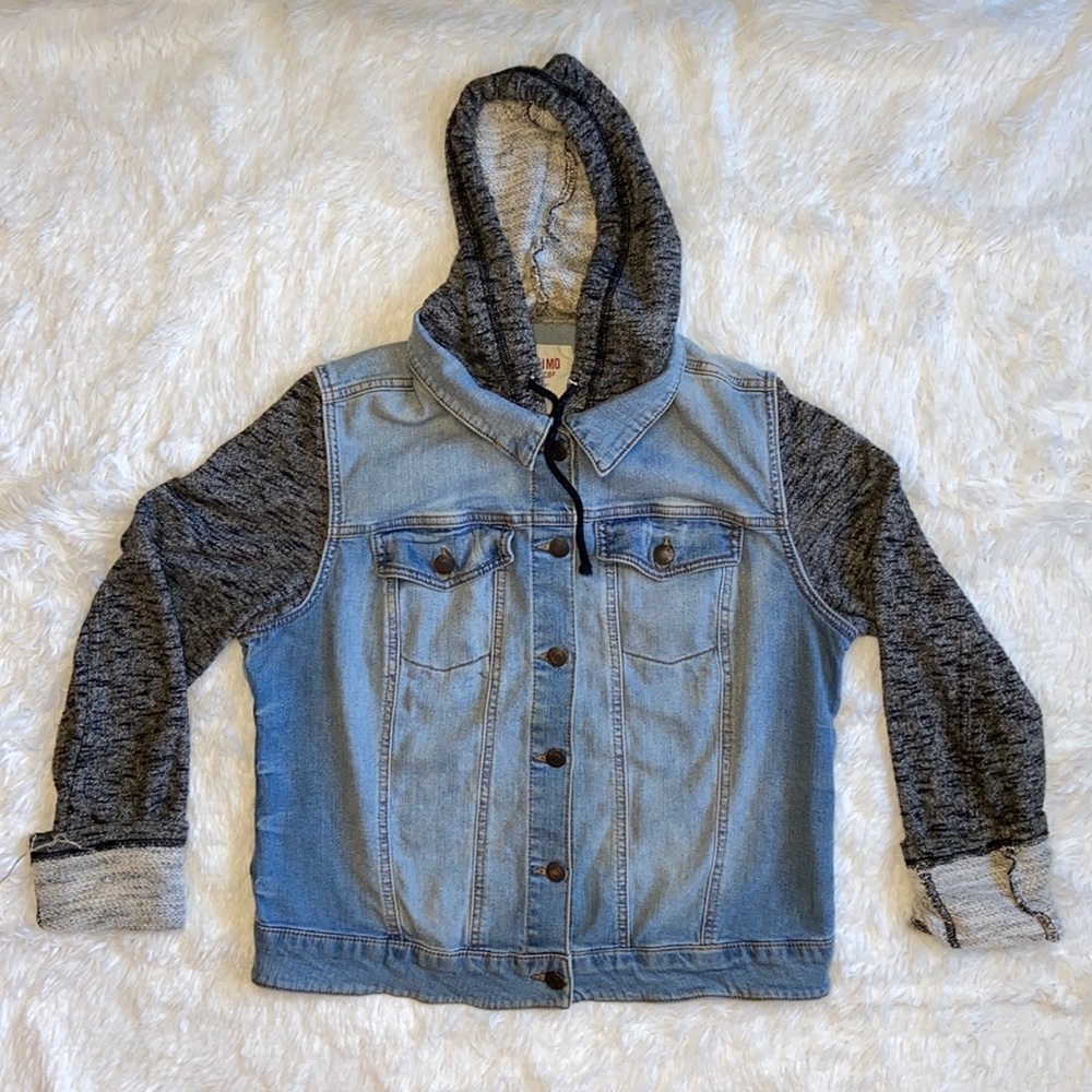 Mossimo Supply Co. Hoodie Jean Jacket XXL